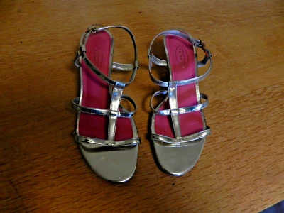 Talbot's Silver Sandals with Princess Heels - Image 1 of 3