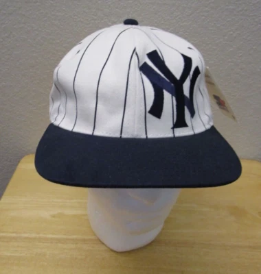 De Colección Starter New York Yankees Blanco Azul Pin Rayas Logo Ajustable Sombrero Gorra Nuevo con Etiquetas Foto 1 de 4