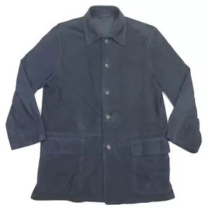 VTG La Matta Men’s 100% Leather Suede Jacket Coat Navy Blue • Italy • Size 42 - Picture 1 of 6