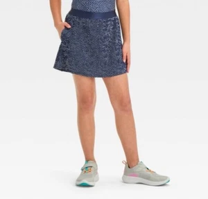 Girls' Pleated Woven Skort - All In Motion™ Navy Blue Small - Picture 1 of 2