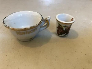 Vintage Schmetterling Made in Japan Nähen Fingerhut & Kentucky Mini Teetasse #2560 - Bild 1 von 3