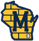 Milwaukee Brewers Classic Baseball State Logo Type MLB Baseball Die-Cut MAGNET