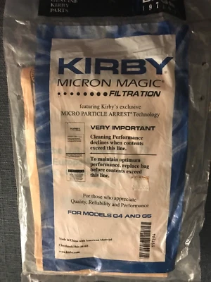 New pack of 5 Kirby Micron Magic 197294 Bag Vacuum Cleaner Bags models G5, G5 - Image 1 of 2