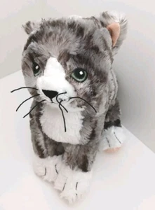 Peluche giocattolo IKEA LILLEPLUTT grigio tigre a righe gatto tabby 10,5" - Foto 1 di 8