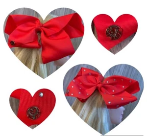JoJo Siwa large red hair bow set of 2 Valentine’s Day birthday Christmas Lot C - Picture 1 of 7
