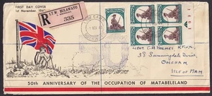 Southern Rhodesia 1943 Matabeleland FDC with BROKEN "D" variety on TL stamp - Picture 1 of 2