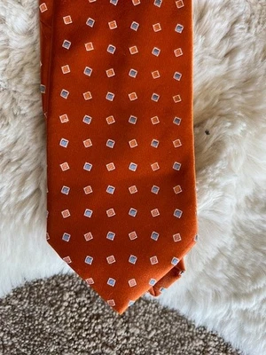 Nueva corbata para hombre David Donahue 100 % seda precio de venta sugerido por el fabricante 135 USD color naranja Italia 3,25" de ancho Foto 1 de 4