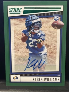 Kyren Williams RC 2022 marcador automático Panini fútbol americano #332 lámina verde NFL RAMS - Imagen 1 de 2