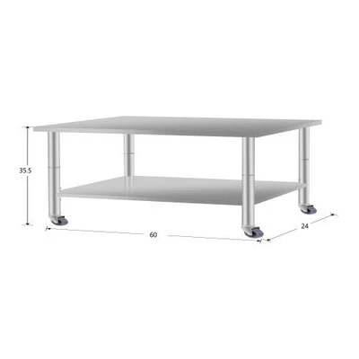 KUTLER NSF Stainless Steel w/ Casters Commercial Restaurant Kitchen Work & Prep Table