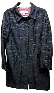 Lillie Rubin Vtg Wool/Silk Blend Iridescent Black Long Dressy Evening Coat 12 - Picture 1 of 9