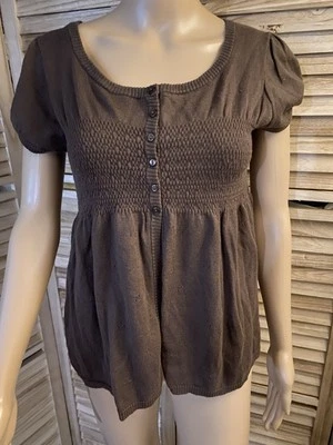 It's Our Time Talla L Marrón Botón Delantero Tejido Tipo Top Elástico  Foto 1 de 4