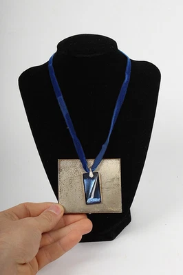 Swarovski Women's Necklace Rectangle sun ray Art Glass Cut Crystal Gold Finish - Image 1 of 4