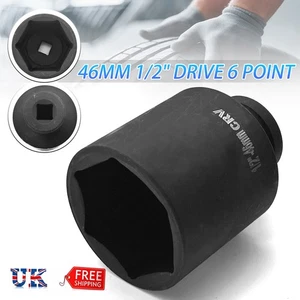 46mm 1/2" Drive Axle Hub Nut Socket 6-Point Deep Impact Socket For Garage Tool - Picture 1 of 8