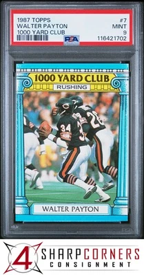 1987 TOPPS 1000 YARD CLUB #7 WALTER PAYTON BEARS HOF PSA 9 - Image 1 of 2