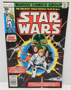 Star Wars #1 prima stampa luglio 1977 Marvel Comics Luke Skywalker & Darth Vader Key - Foto 1 di 11
