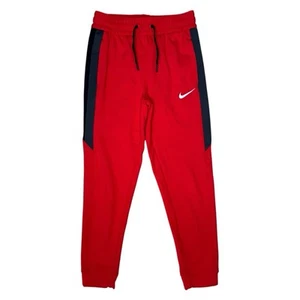 Nike Boys Showtime Pants M 10/12 Jogger Sweatpants Dri-Fit Drawstring Red Black - Picture 1 of 10