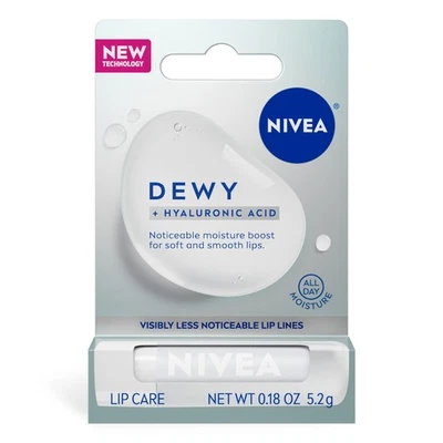 NIVEA Dewy, Bálsamo Labial Hidratante com Ácido Hialurônico, Umidade para Todo o Dia, 0,18 oz - Imagem 1 de 4