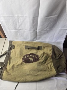 Borsone tela sigarette cammello originale vintage doppio manico cerniera MACCHIE - Foto 1 di 8