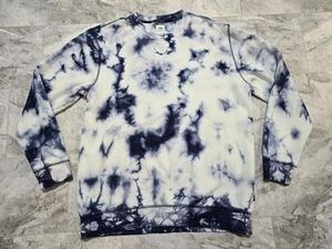 Vans Comfycush Tie Dye Pullover Crewneck Sweatshirt Mens Sz 2XL Blue/White/Black - Picture 1 of 10
