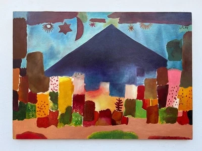 Pintura al óleo sobre lienzo Paul Klee tamaño 20 x 28 pulgadas (hecha a mano) sellada Foto 1 de 4