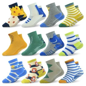 Toddler Socks Non Slip Kids Socks with Gripper Boys Grips Socks Girls Grippy ... - Picture 1 of 7