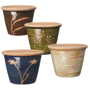 VASO DEROMA WILD HERBS in terracotta smaltata fatto a mano varie misure e colori - Foto 1 di 4