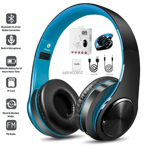 Wireless Bluetooth Headset Foldable Headphones Over Ear HI-FI Stereo Mic New - Picture 1 of 10