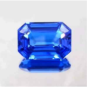 Natural Certified Corflower Blue Sapphire 14x10 MM Emerald Cut Loose Gemstone - Picture 1 of 4