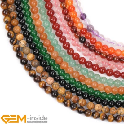 2mm 3mm 4mm Natural Gemstone Tiny Small Spacer Loose Beads 15" Wholesale Lot AU - Image 1 of 4