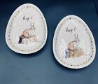 Rae Dunn Artisan Collection By Magenta Hop Egg Shaped Plate Rabbit Spring Easter