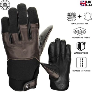Motorcycle Leather Gloves Viper Motorbike Touring Retro CE Knuckle Gloves Brown - Picture 1 of 9