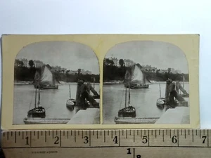 Vue stéréoscopique ancienne Cobh Harbour County Cork Irlande EARLY c1860 Y20250 - Photo 1/2