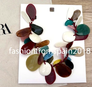 ZARA NEW WOMAN RESIN PIECE CORD NECKLACE 4736/088/330 - Picture 1 of 2