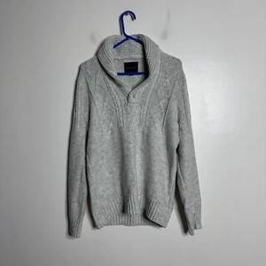 American Eagle Sweater Mens Medium Oatmeal Biege Cable Vintage - Picture 1 of 6