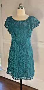 Anthropologie Moulinette Souers türkisgrün bestickt Flatterärmel Kleid 8 - Bild 1 von 7