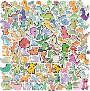 100Pc Kids Cute Dinosaur Stickers Skateboard Water Bottle Phone Waterproof Vinyl - Picture 1 of 9