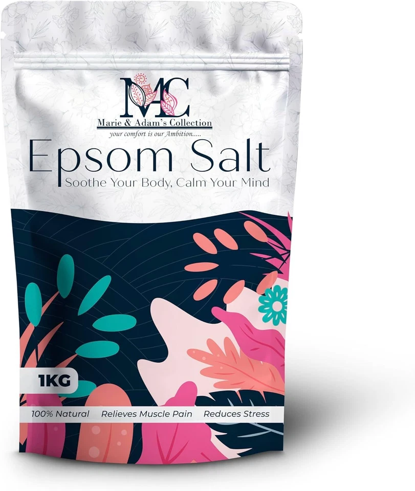 M·A·C 1KG Epsom Bath Salts 100% Pure Epsom Salts, Magnesium Sulphate Bath Salts
