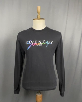 Suéter de cuello redondo negro Givenchy Big Logo para hombre talla XL - Imagen 1 de 4