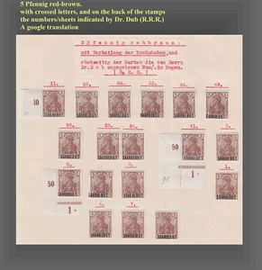 1920 GERMANY OVERPRINT SAARGEBIET STUDY VARIETIES ERRORS OVP. MH SCT.42 MI.44 - Picture 1 of 1