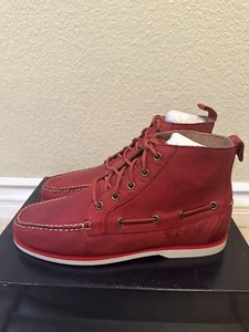 POLO RALPH LAUREN Men’s Barrott Calf Leather Red Ankle Boots Size 10.5 D New - Picture 1 of 9