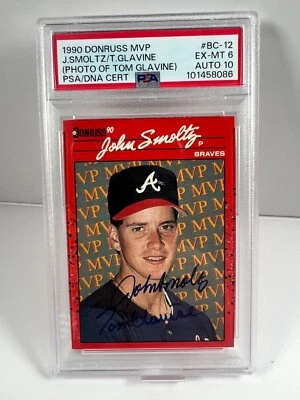 DUAL SIGNED 1990 Donruss  Bonus Mvp #BC-12 Tom Glavine, John Smoltz PSA AUTO 10 - Image 1 of 2