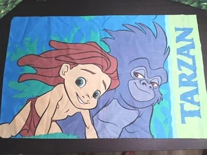 Federa standard Tarzan vintage con Tantor & Terk Disney USA Burroughs - Foto 1 di 12