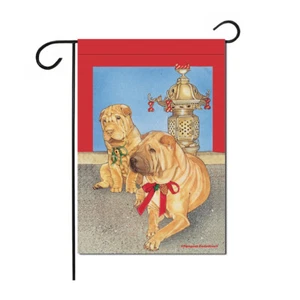 Shar Pei Bandera Jardín Navidad Doble Cara 12" x 17" - Imagen 1 de 1