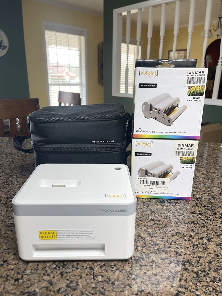 VuPoint Solutions Color Photo Cube Printer IP-P10-VP, Case, 2 Cartridges Bundle - Image 1 of 4