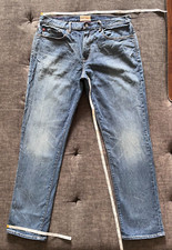Men's Gap Slim Fit Straight Leg Medium Wash Cone Denim Jeans Stretch Size 34x32