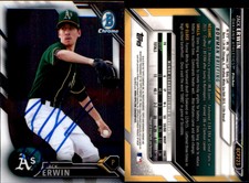 Zack Erwin Signed 2016 Bowman Chrome #BCP223 Card Oakland Athletics Auto
