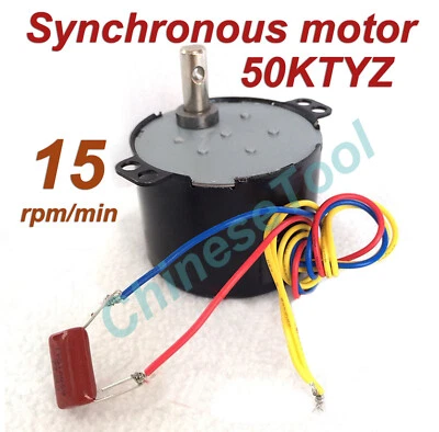 US stock Synchronous Motor 50KTYZ AC110V 120V 50/60Hz 15r/m CW/CCW 6W 4.6kgf.cm - Image 1 of 4
