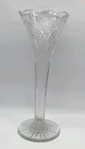 Jarrón trompeta de cristal de corte fino ABP American Brilliant 16 pulgadas Hawkes? - Imagen 1 de 15