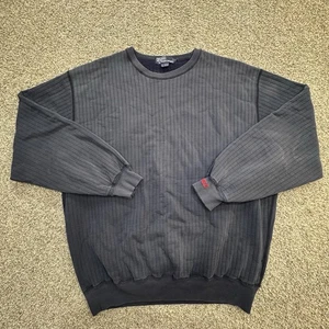 VTG Polo Ralph Lauren Sweater Mens L Blue Heavy Crew Pullover Cotton Pony - Picture 1 of 9
