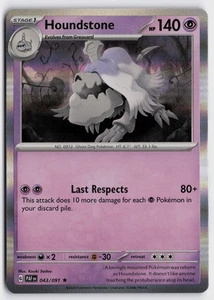 Pokemon Houndstone 043/091 Holo Rare SV: Paldean Fates NM - Picture 1 of 2